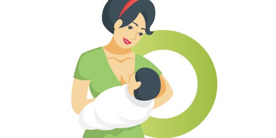 illustration of a mother breastfeeding a baby