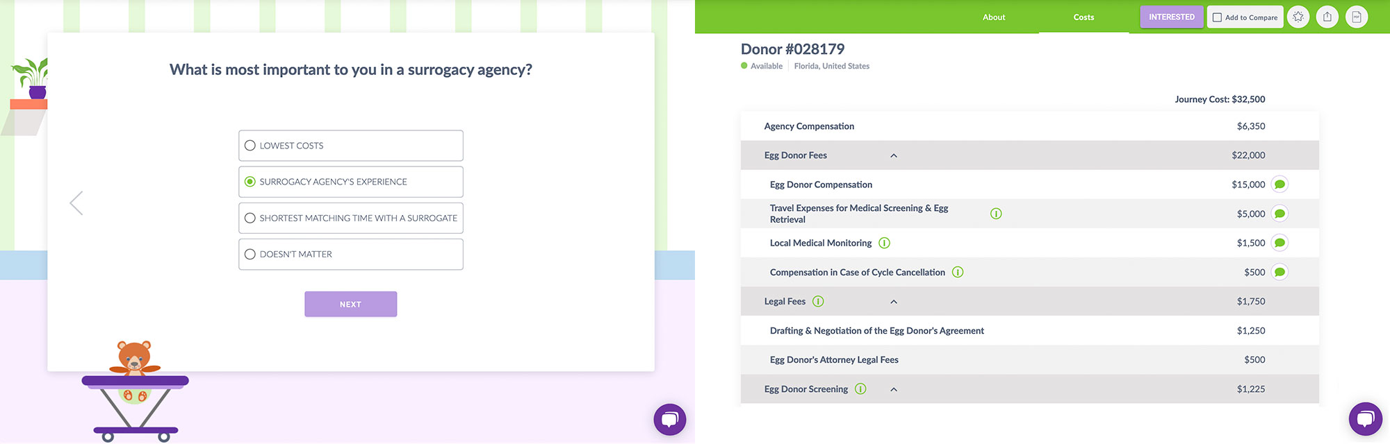 3 screenshots of the platform